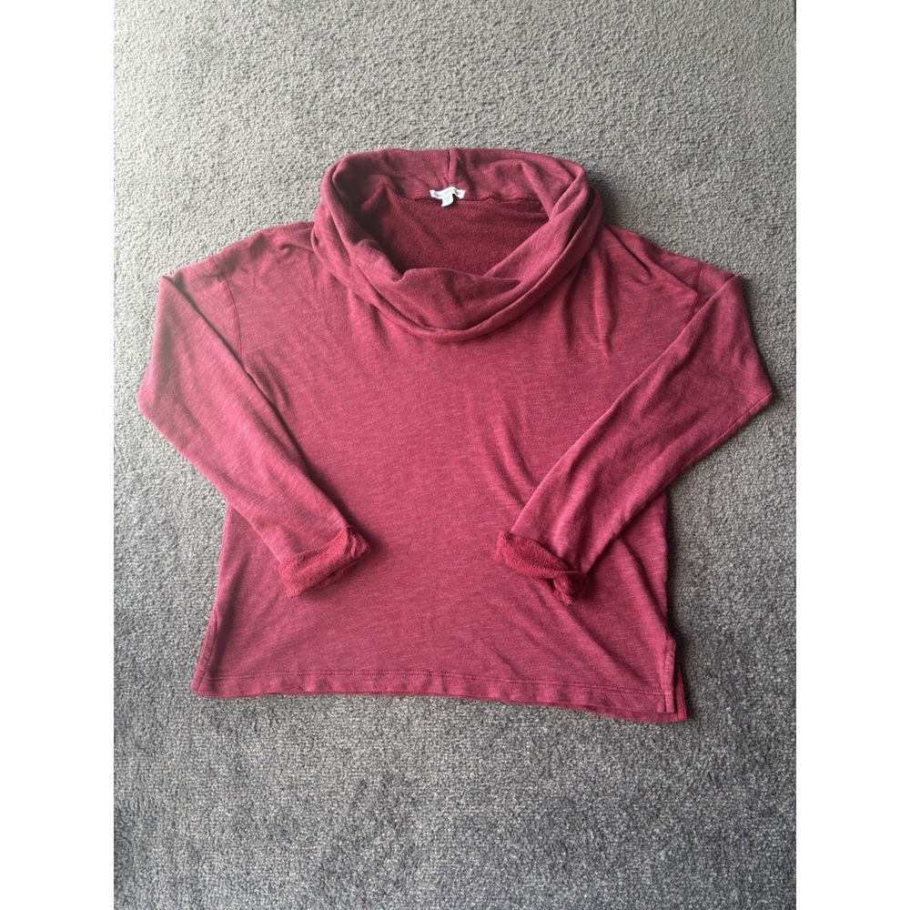 Standard James Perse Women's Red Cowl‎ Neck Pullover Knit Long Sleeve Top Size 4